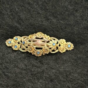 Vintage Faux Diamante & Gold Tone Brooch